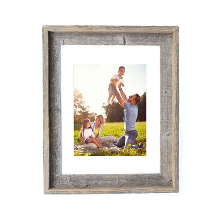 BARNWOODUSA Rustic Signature Reclaimed 16x20 Wood Picture Frame (11x14 White Mat) 672713211532